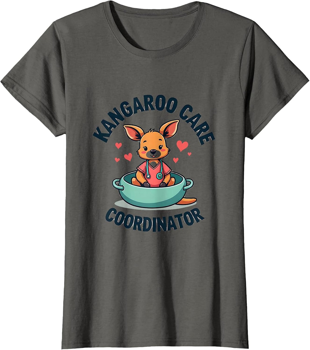 Kangaroo Care Coordinator NICU Nurse Design T-Shirt - Asphalt Grey