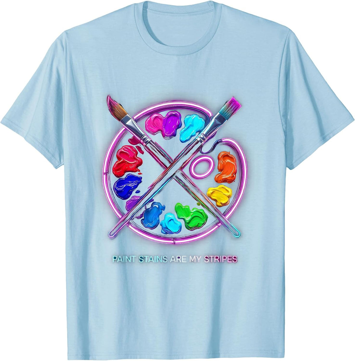 Paint Stains Are My Stripes Preschool Teacher T-Shirt - Baby Blue