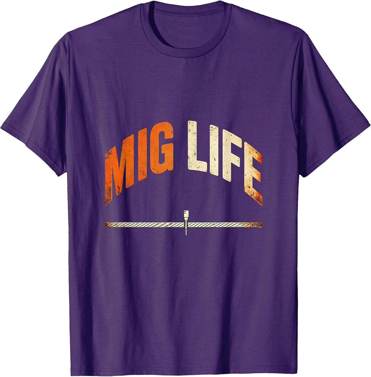 Mig Life Funny Welder Welding Tradesperson Blue Collar Pride T-Shirt - Purple