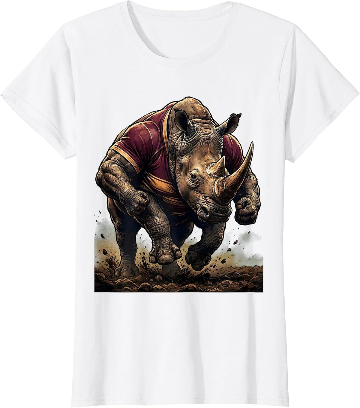 Rhino Rugby Charge Graphic Tee T-Shirt - White