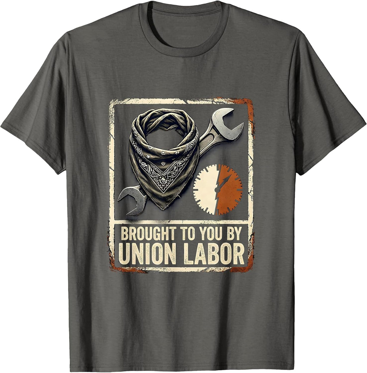 Brought To You By Union Labor Rubber Stamp Union Pride T-Shirt - Asphalt Grey