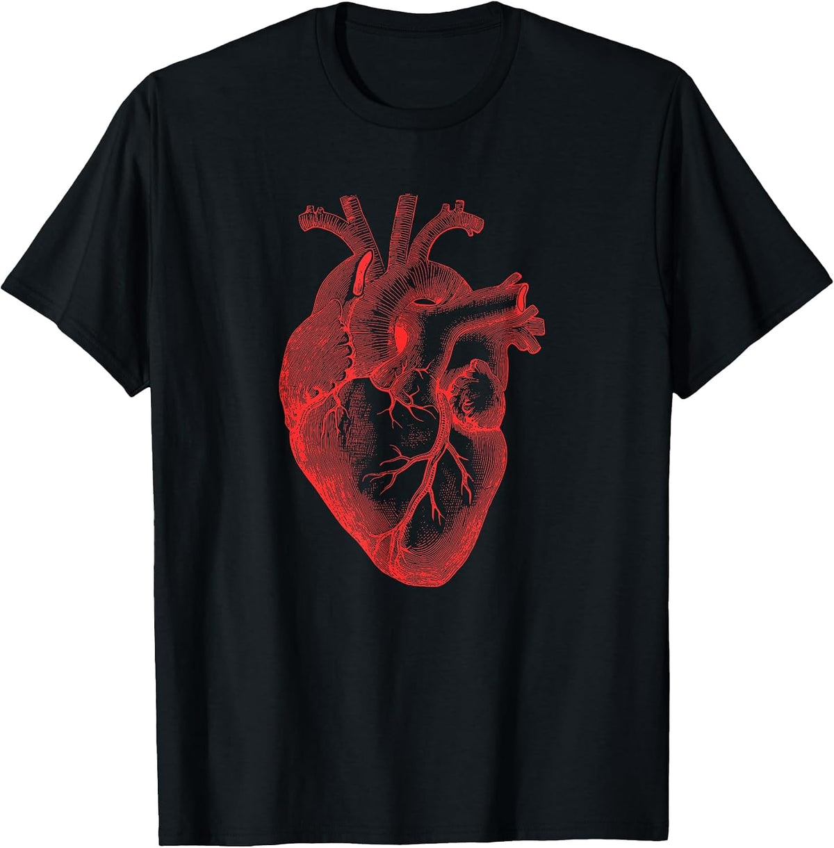Anatomical Heart Spreading Love Valentine T-Shirt - Black