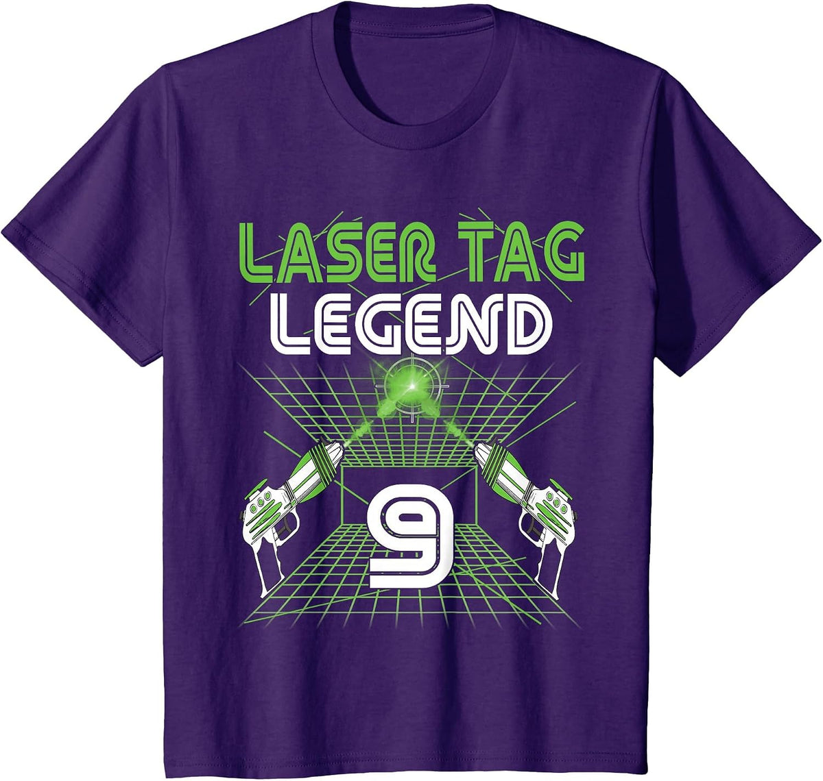 Lasertag Birthday Party - Laser tag 9 Years Birthday T-Shirt - Purple