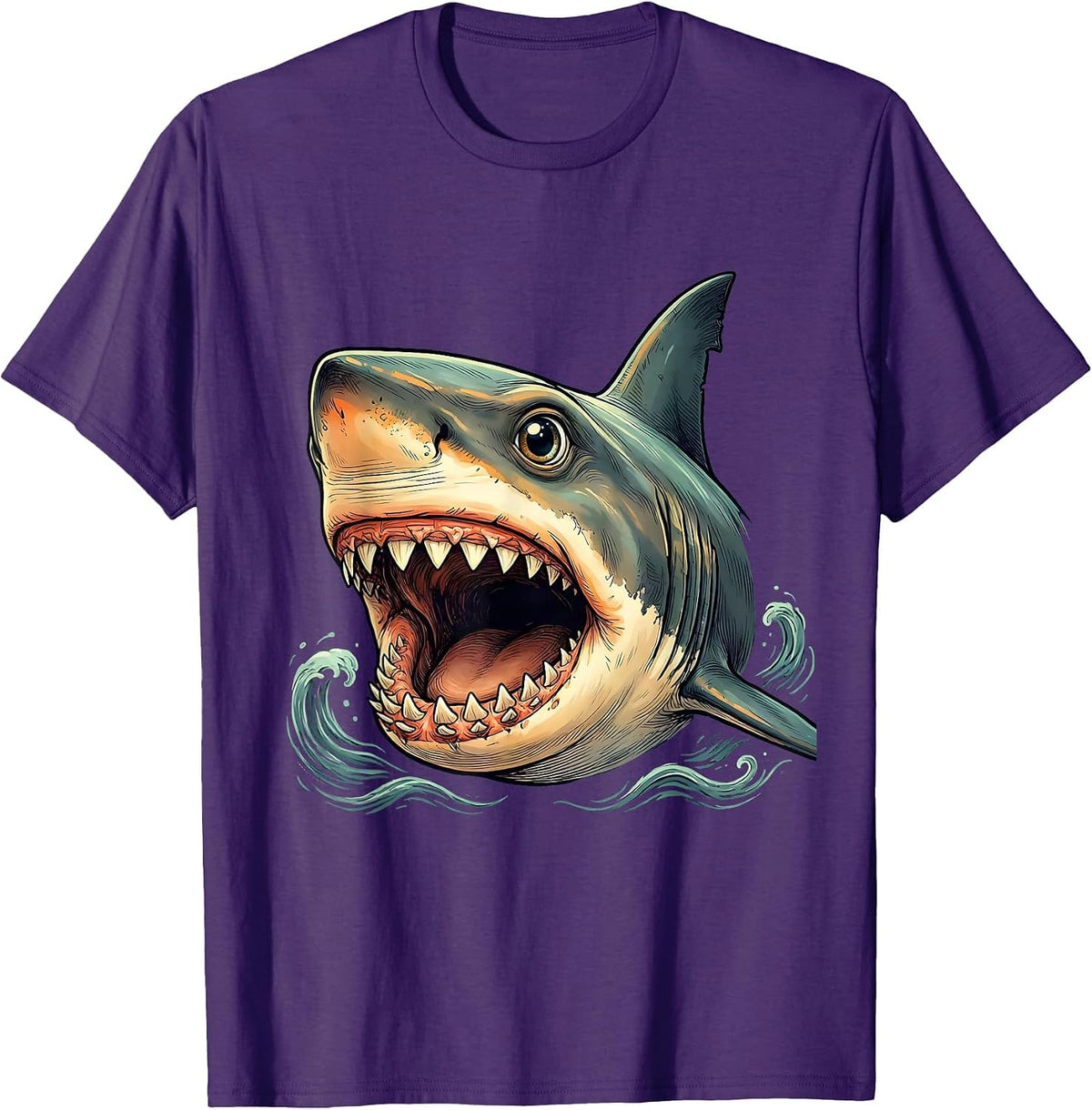 Shark Jaw Playful Halloween Costume Novelty Gift T-Shirt - Purple