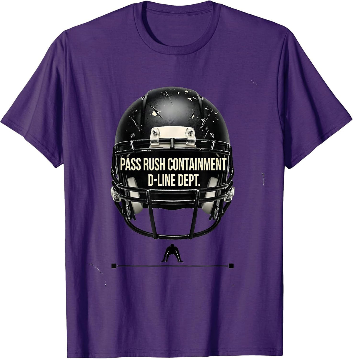 Pass Rush Containment — D-Line Dept. Funny Football Lineman T-Shirt - Purple