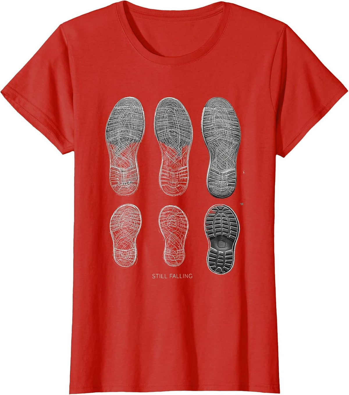 Still Falling Rock Climbing Bouldering Humor T-Shirt - Red