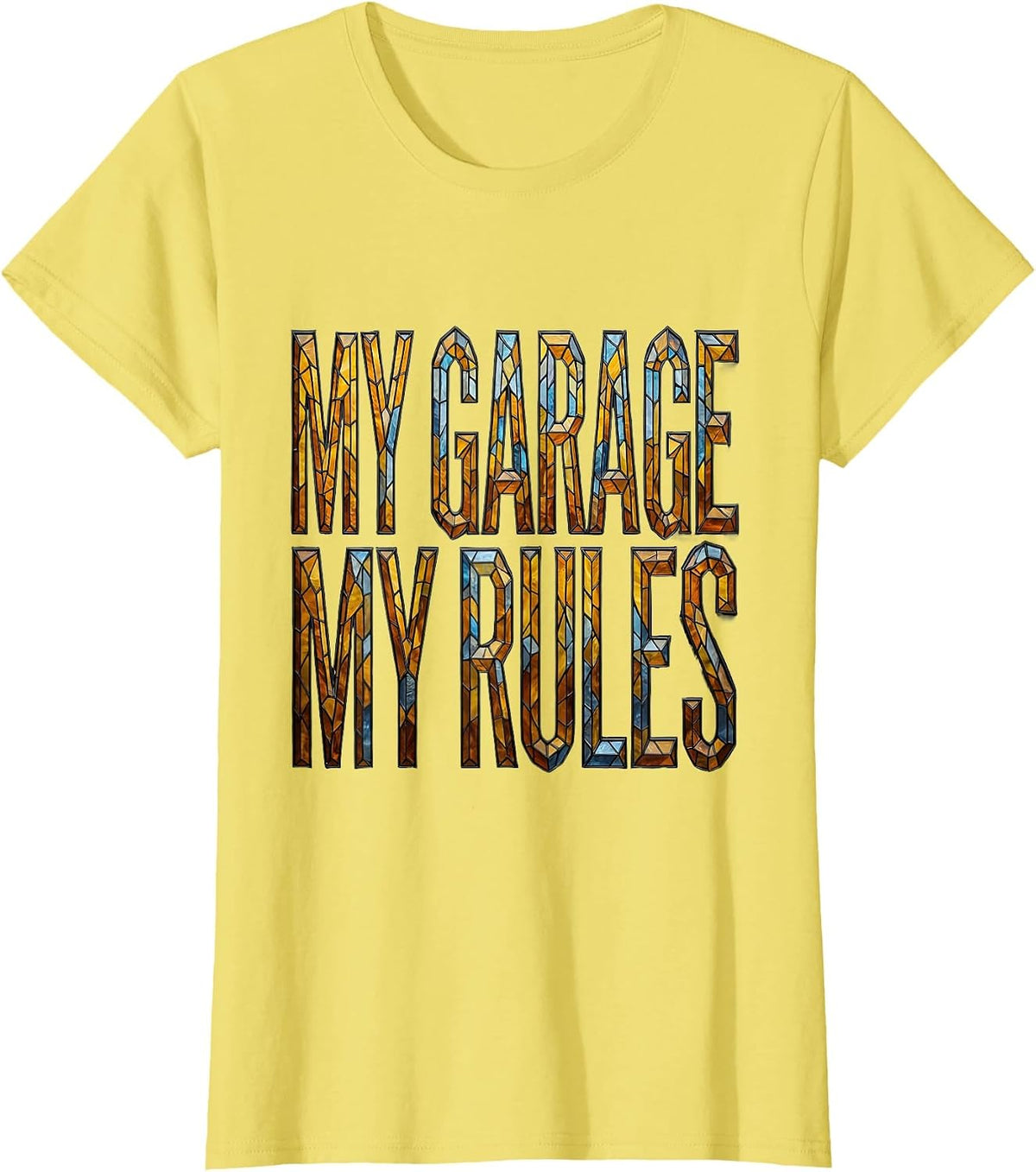 My Garage My Rules Mechanic Design T-Shirt - Lemon Yellow
