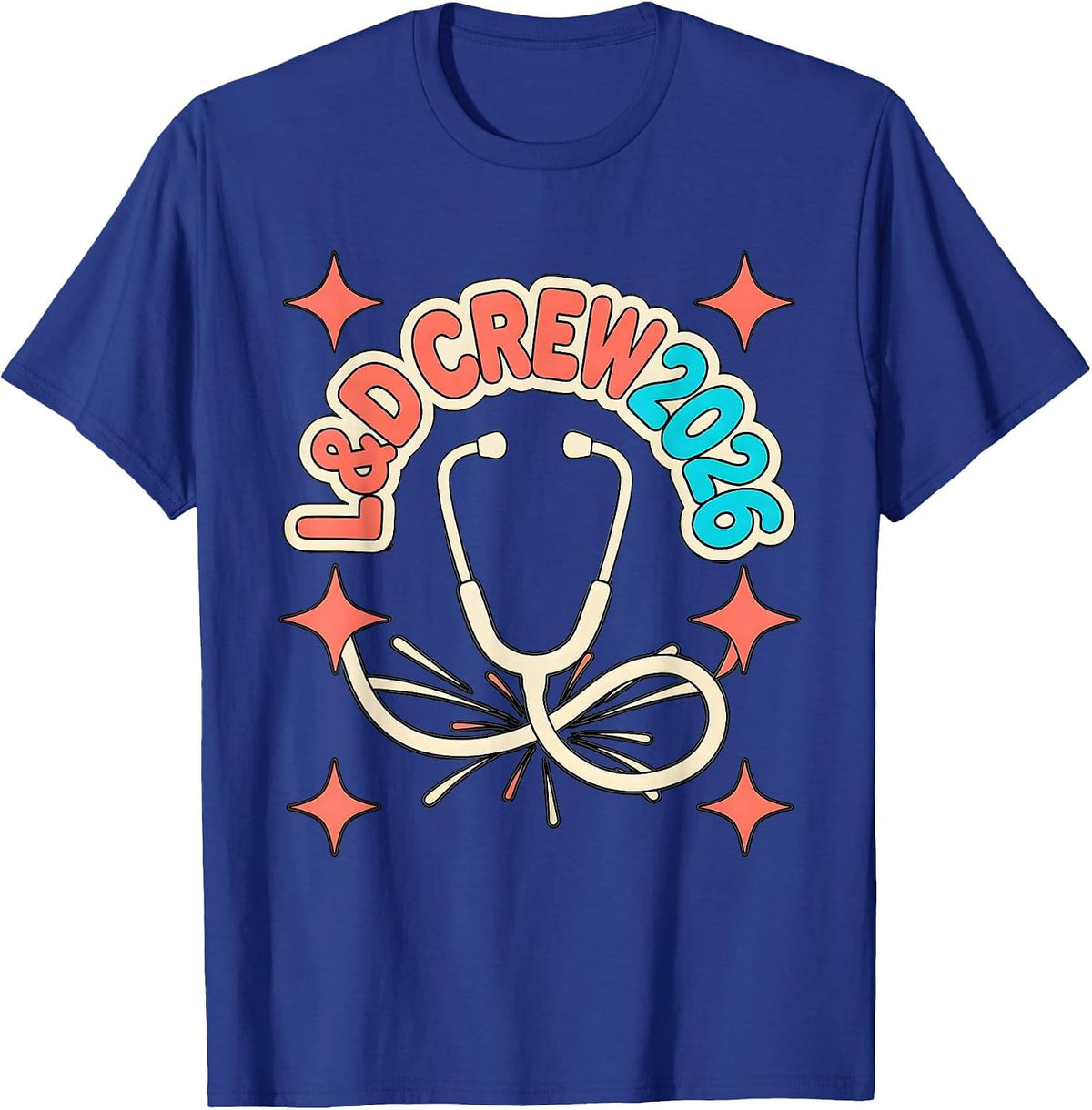 L&D Crew 2026 Festive Nurse Unit Crew New Year Eve Party T-Shirt - Royal Blue