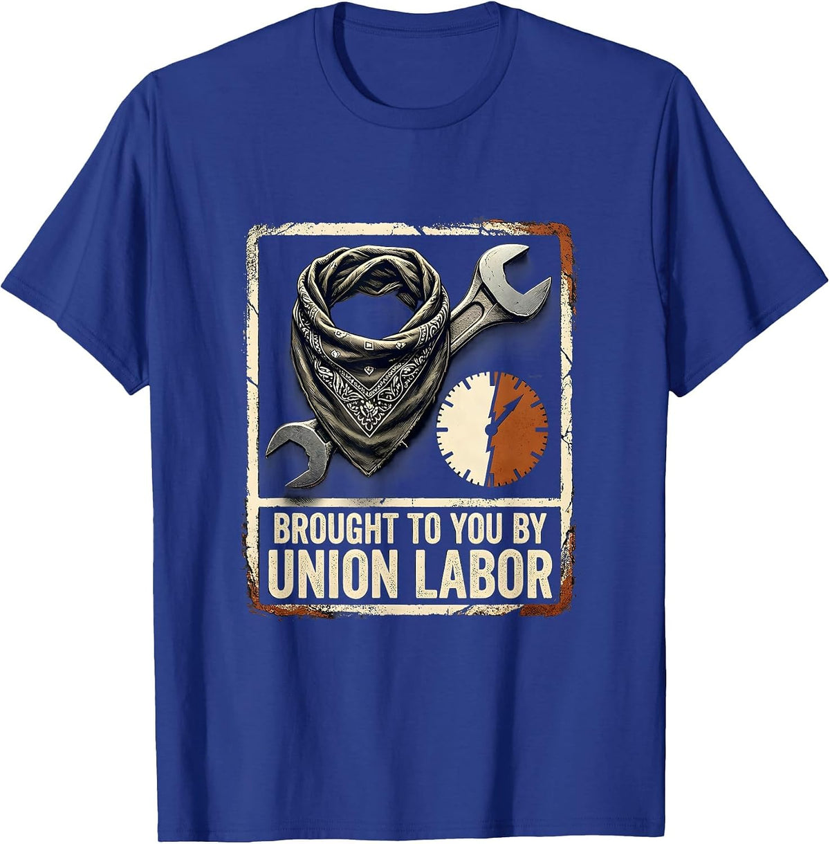 Brought To You By Union Labor Rubber Stamp Union Pride T-Shirt - Royal Blue
