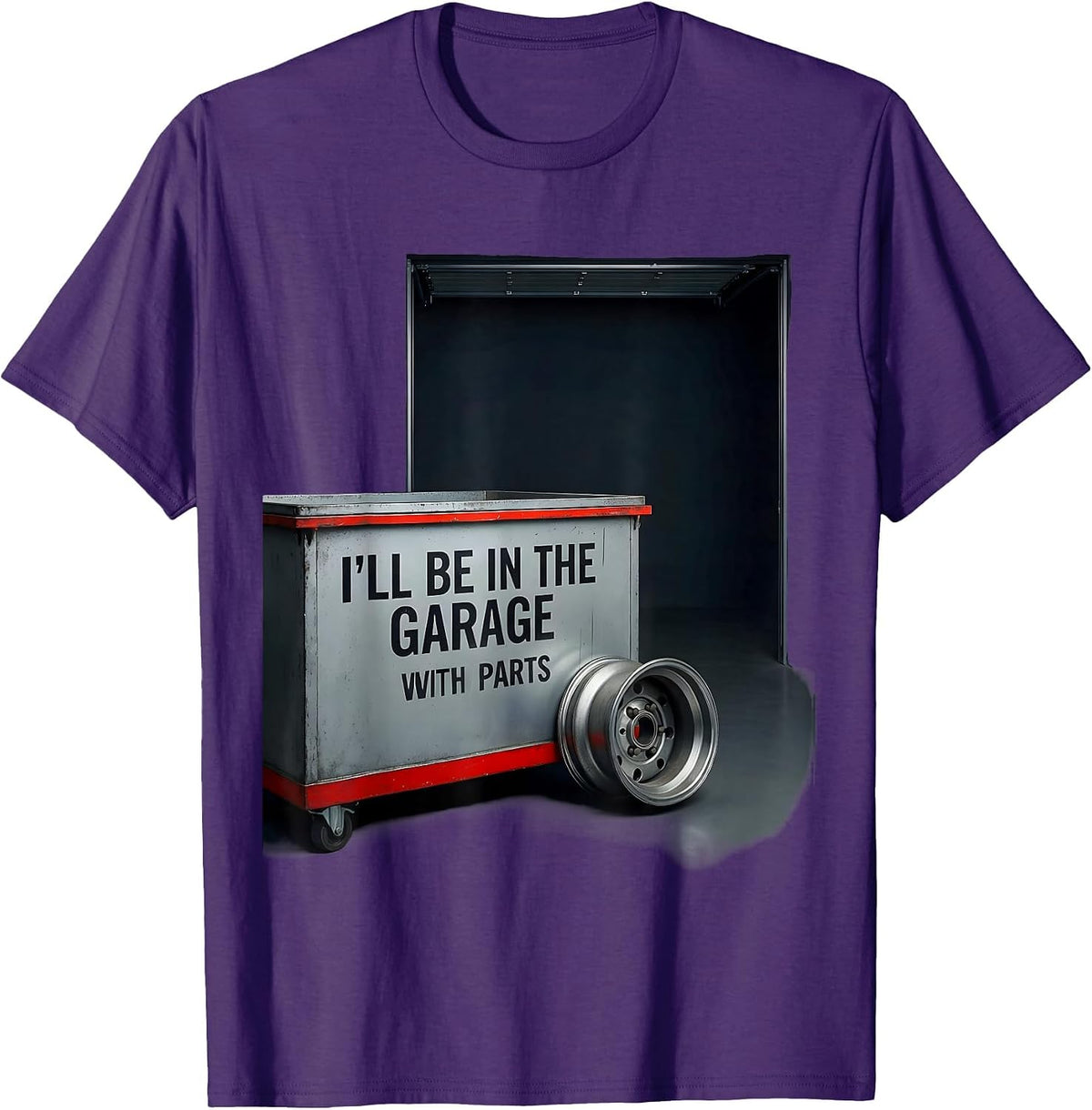 I'll Be In The Garage With Parts Funny Mechanic Dad Joke T-Shirt - Purple