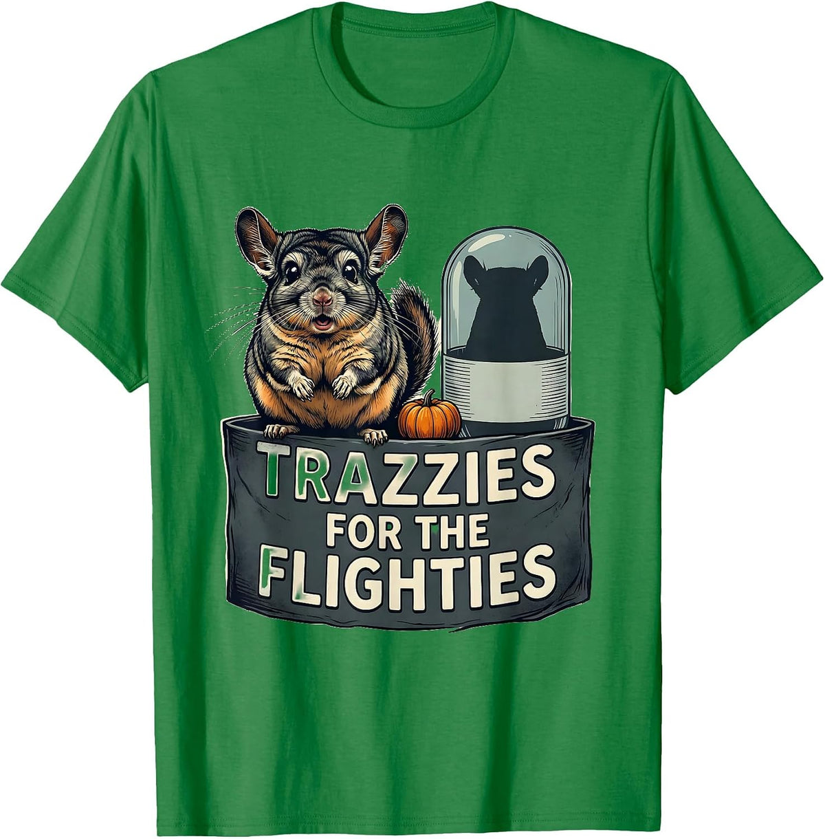 Men's Trazzies For The Flighties Funny Vet Tech Halloween Medicine T-Shirt - Kelly Green