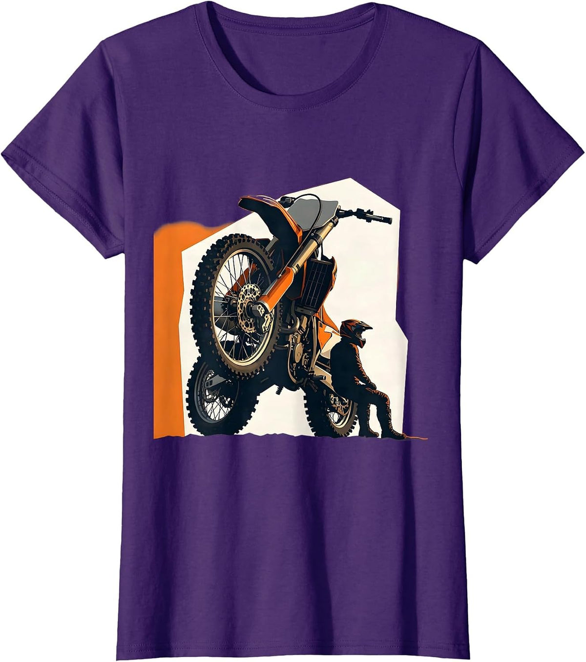 Women's Motocross Bike Crash Funny Dirt Bike Rider Humor T-Shirt - Purple