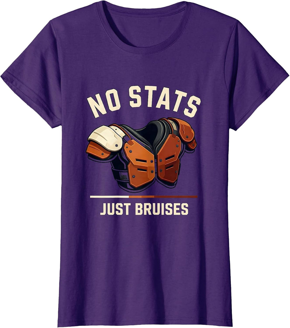 Women's No Stats Just Bruises Funny Football Lineman Offensive Line T-Shirt - Purple