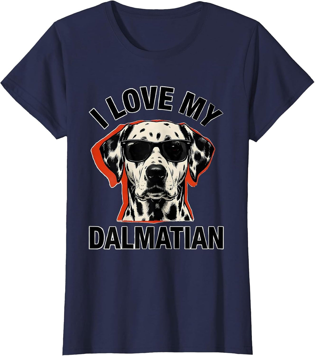 Women's I Love My Dalmatian Funny Dog Lover Breed Enthusiast Gift T-Shirt - Navy Blue