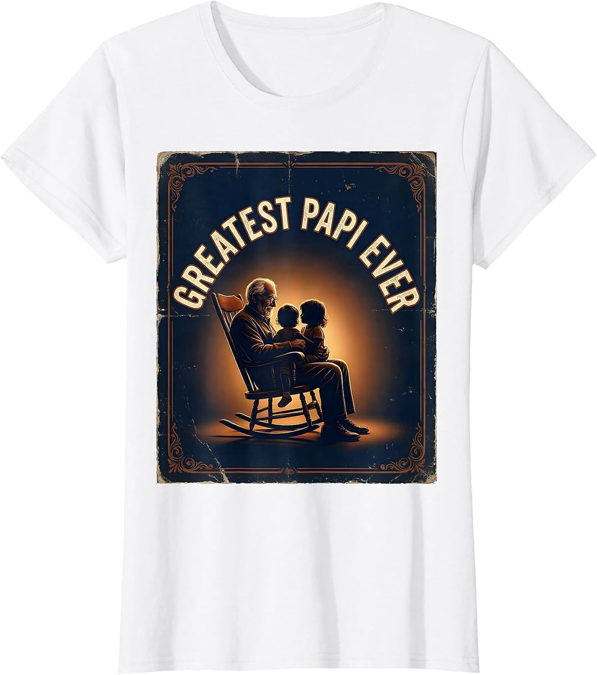 Greatest Papi Ever Vintage Grandfather Humor Grandparent T-Shirt - White
