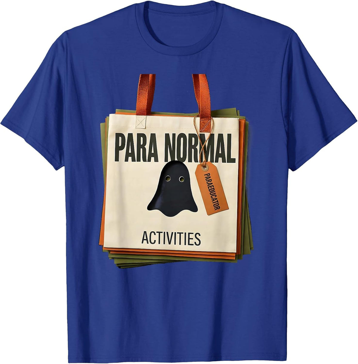 Men's Para Normal Activities Paraeducator Ghost Halloween SpEd T-Shirt - Royal Blue