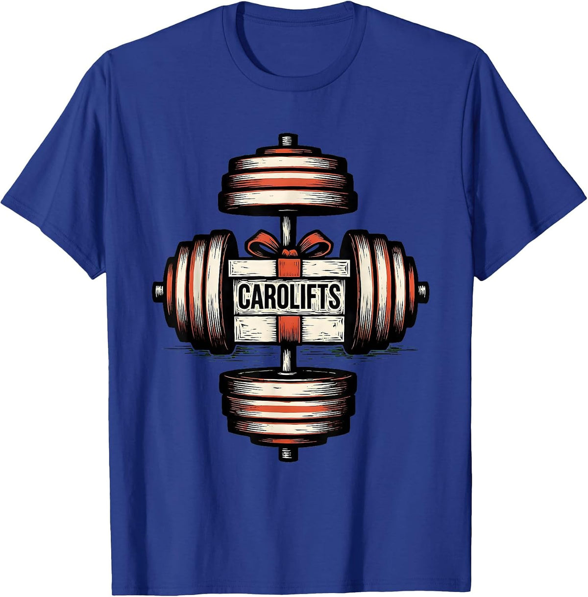 Carolifts Funny Christmas Gym Weightlifting Gift T-Shirt - Royal Blue