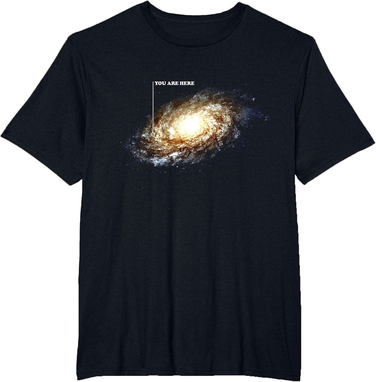 Galaxy Space Universe Astronomy Funny You are Here T-Shirt - Black