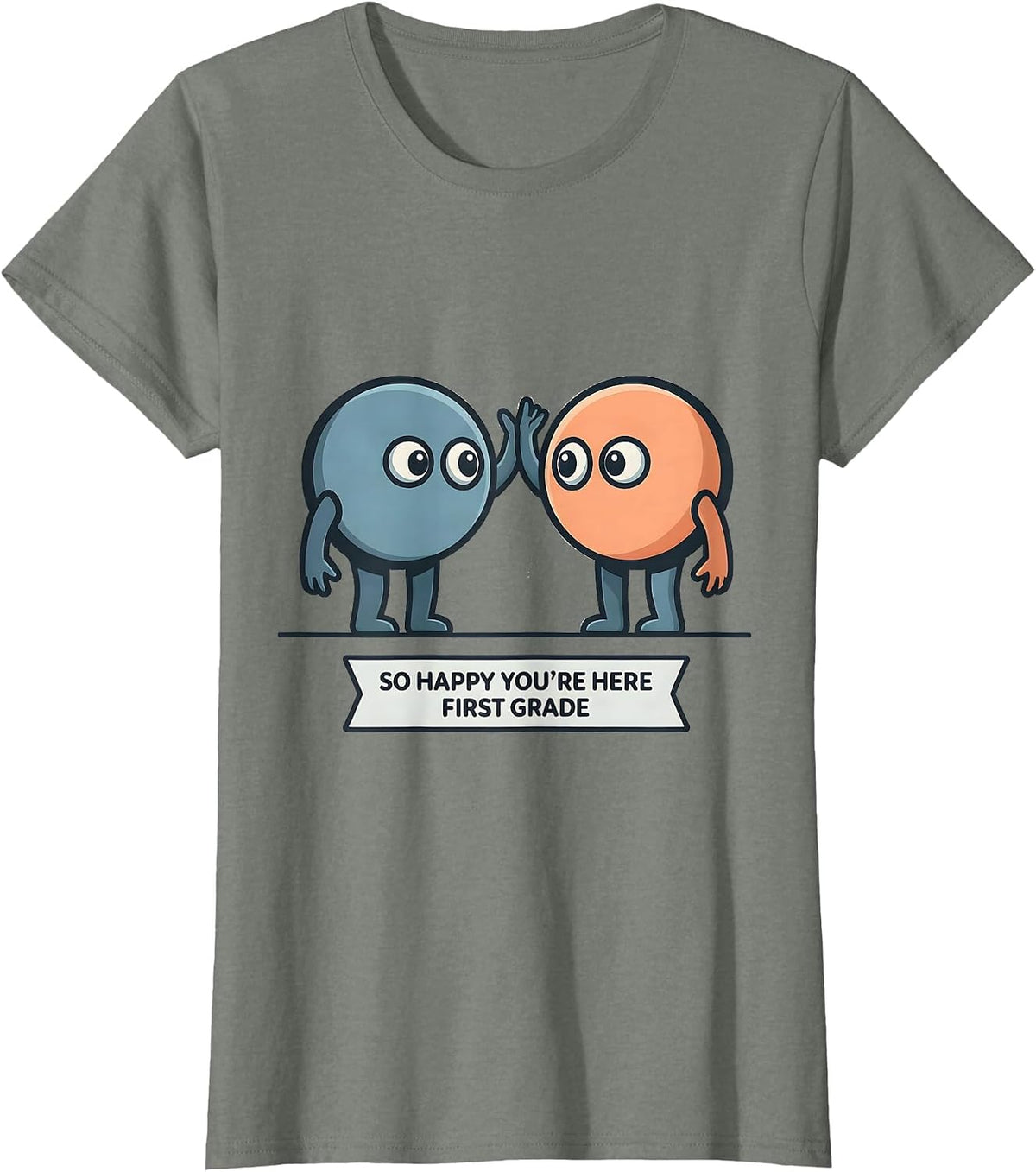 So Happy You're Here First Grade Pastel Back To School T-Shirt - Olive Heather