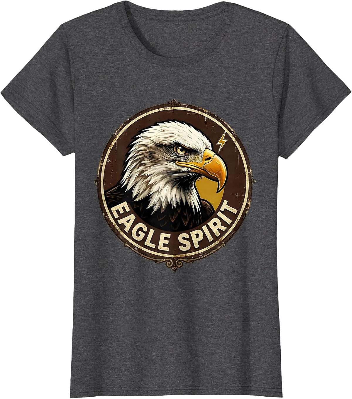 Women's Eagle Spirit Vintage Bald Eagle Mascot Fan Pride Family T-Shirt - Dark Heather Grey