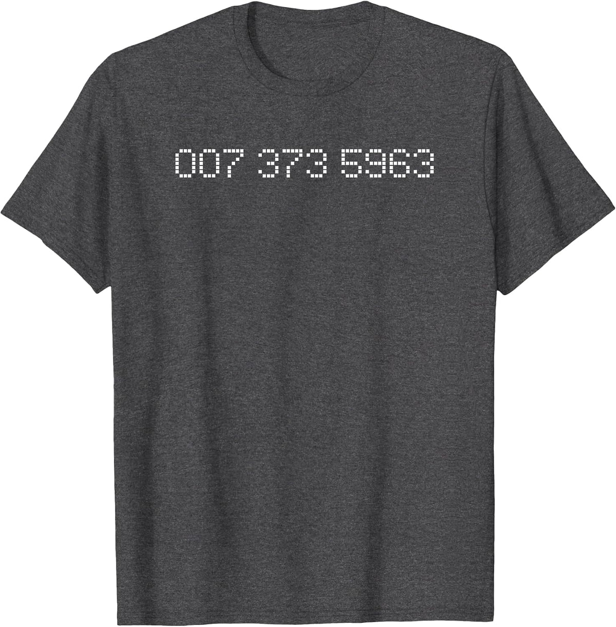 007 373 5963 - Famous 90s Video Game Codes T-Shirt T-Shirt - Dark Heather Grey