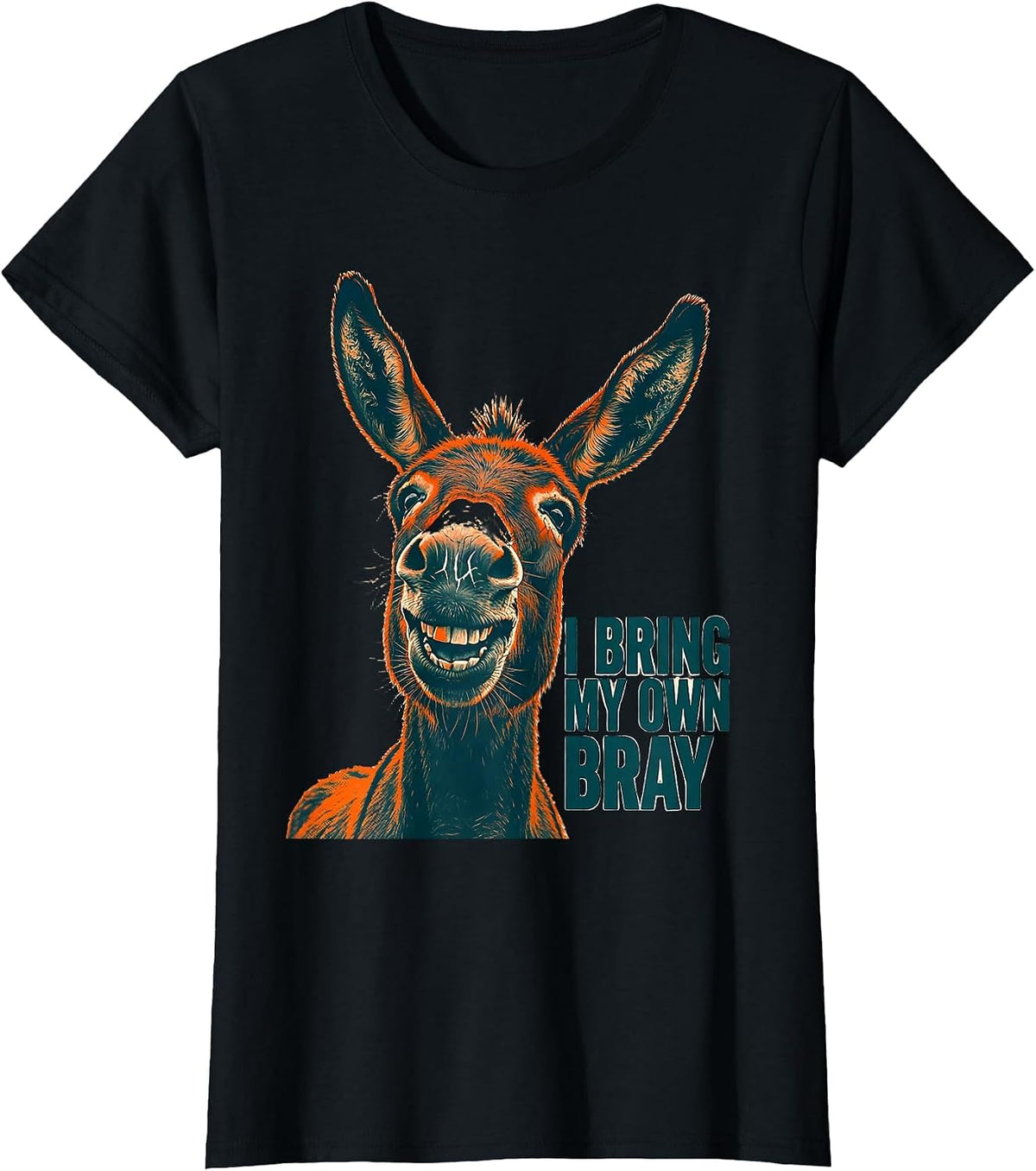 Women's I Bring My Own Bray Funny Donkey Lover Halloween Party T-Shirt - Black