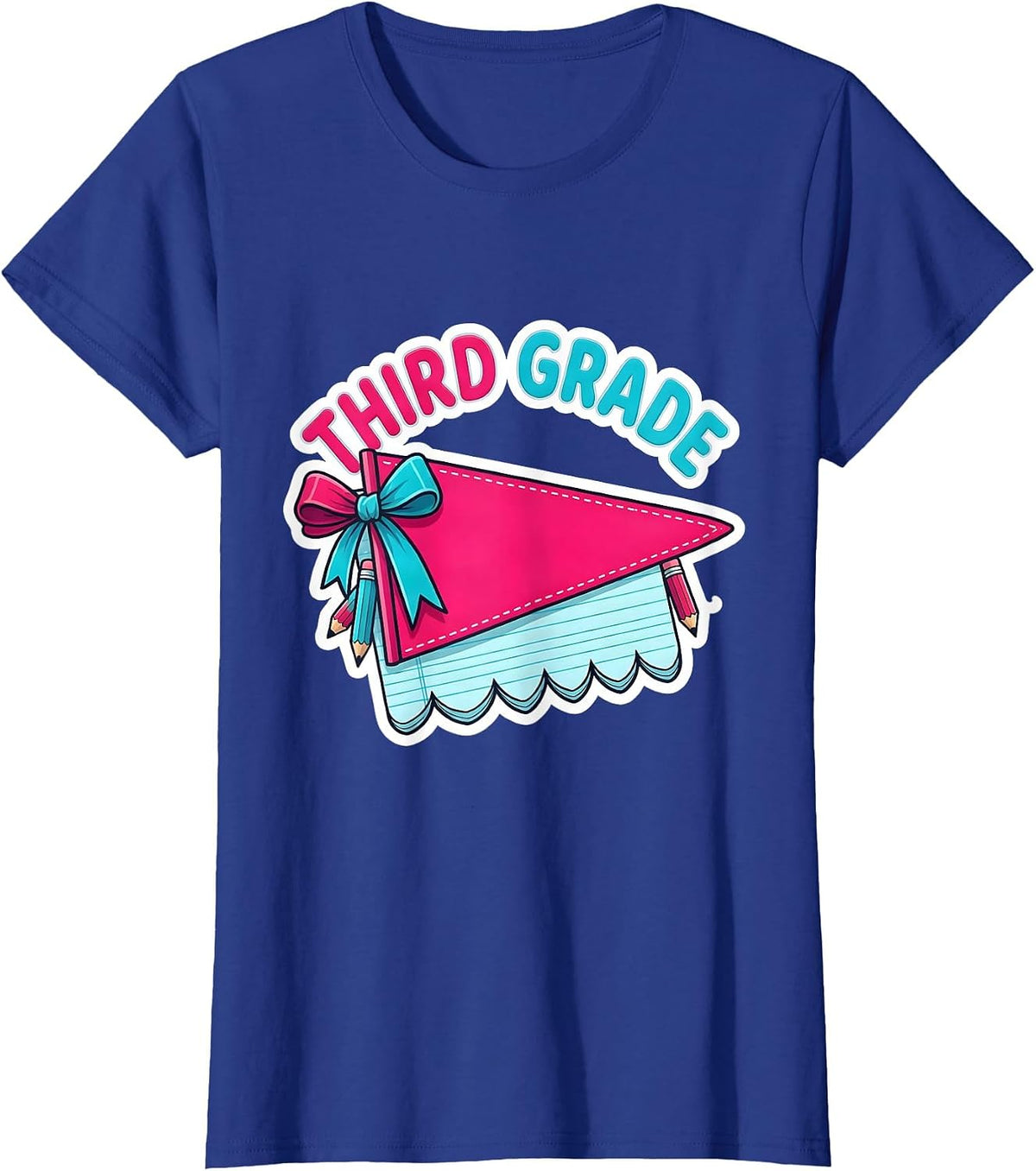 Women's Third Grade Cute Pennant Back To School Girls Third Grade T-Shirt - Royal Blue