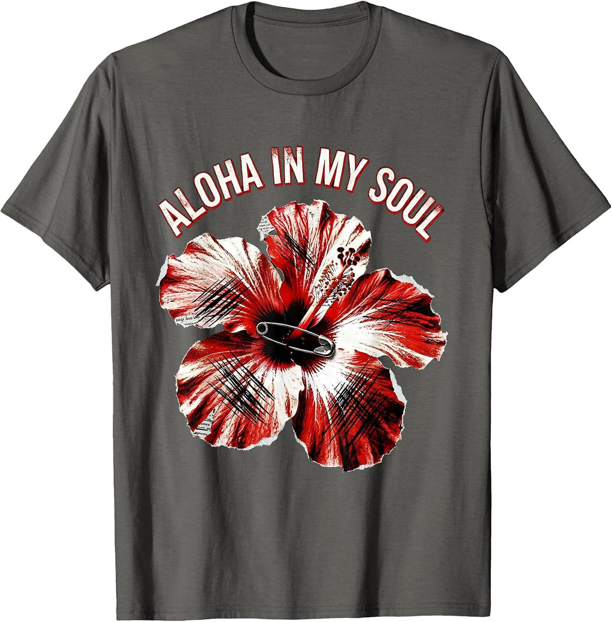 Aloha In My Soul Hawaiian Spirit Design T-Shirt - Asphalt Grey