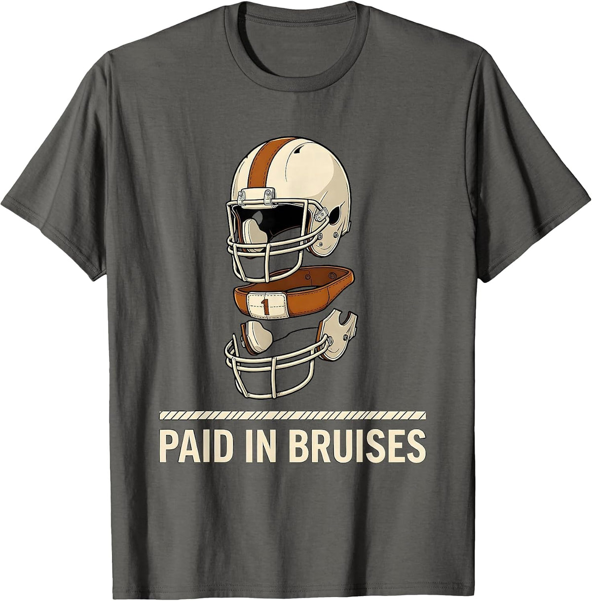 Men's Paid In Bruises Exploded View Technical Football Lineman T-Shirt - Asphalt Grey