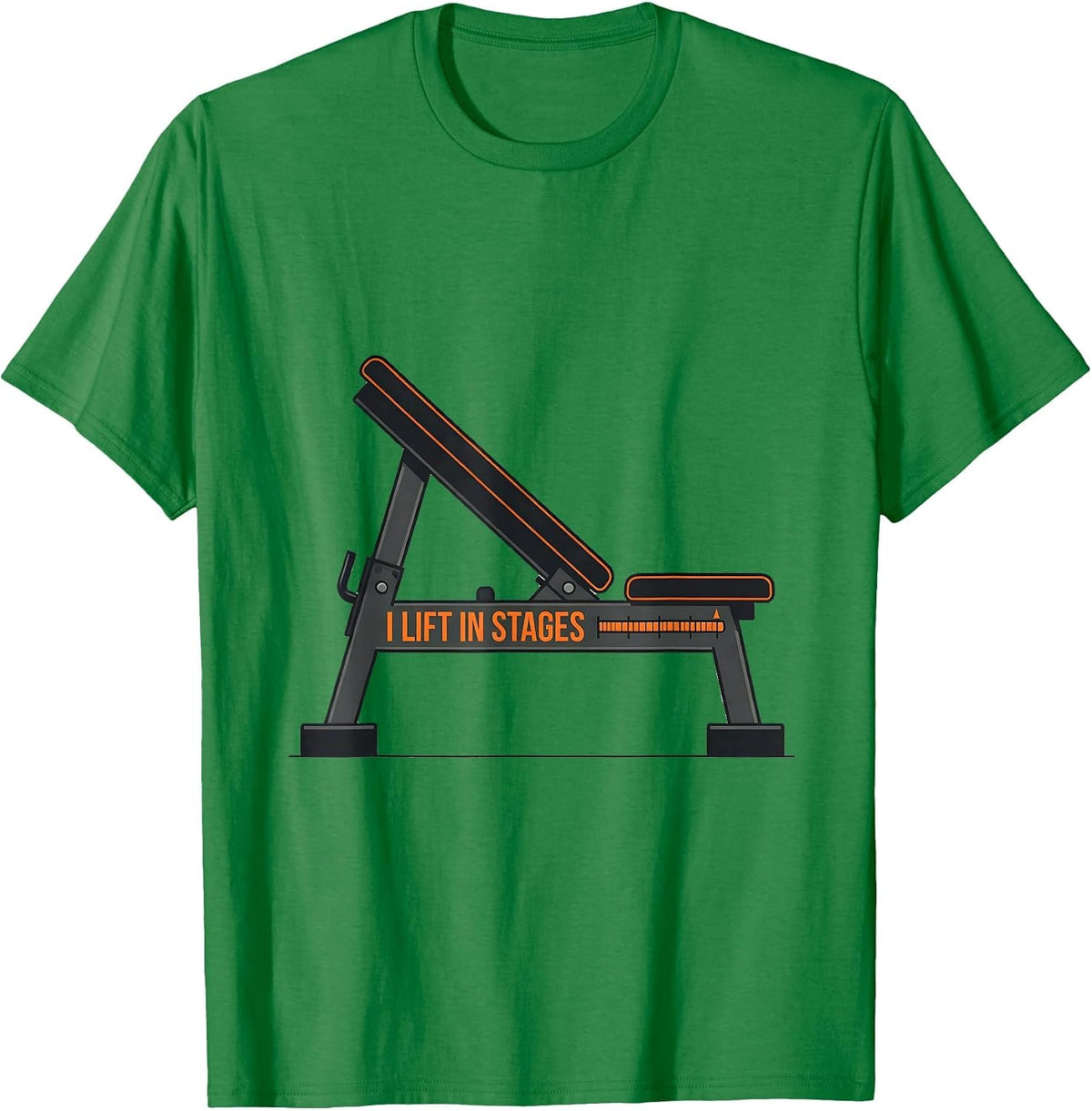 Men's I Lift In Stages Funny Gym Workout Weightlifting Humor T-Shirt - Kelly Green
