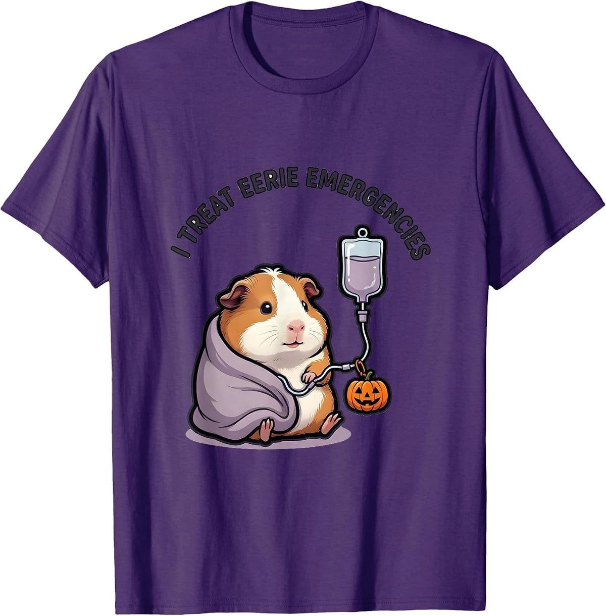 Men's I Treat Eerie Emergencies Cute Kawaii Vet Tech Halloween T-Shirt - Purple