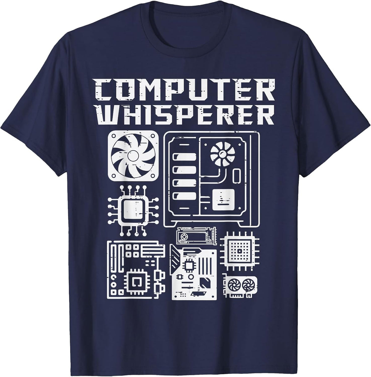 Computer Whisperer System Administrator Sysadmin Men Women T-Shirt - Navy Blue