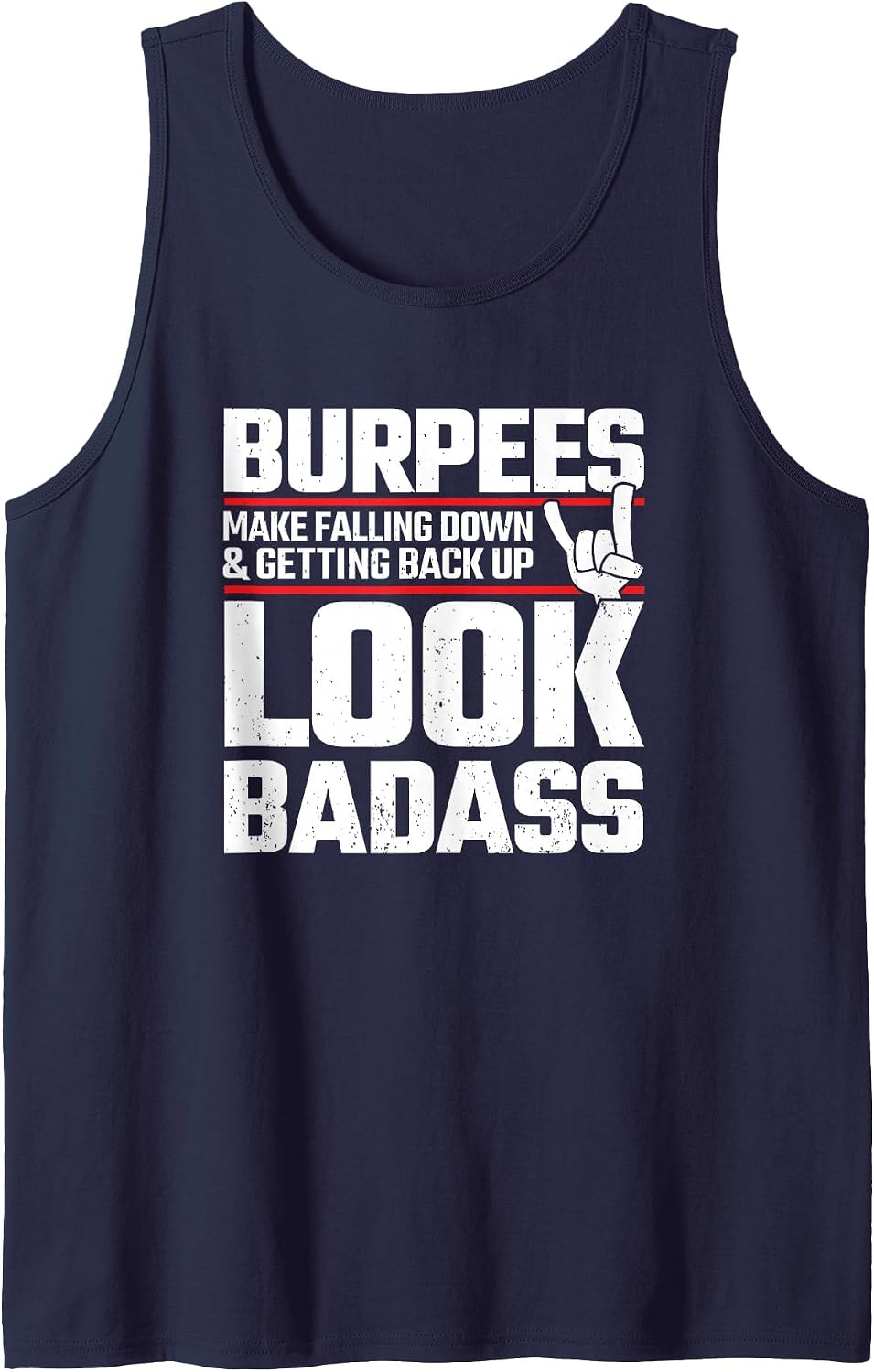 Burpees Meme - Fitness Quote - Exercise Joke - Funny Workout Tank Top - Navy Blue