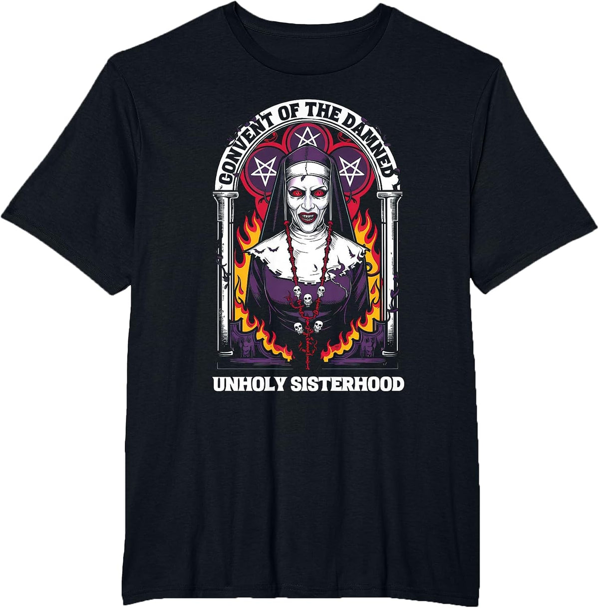 Gothic Antichrist Dark Art Church of Satan 666 Baphomet T-Shirt - Black