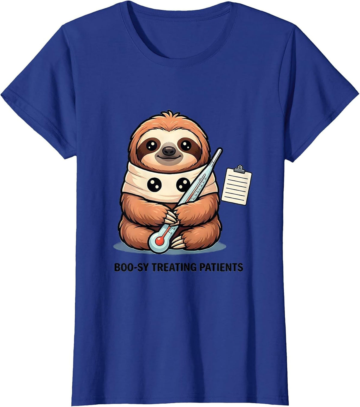 Women's Boo-sy Treating Patients Cute Kawaii Vet Tech Halloween T-Shirt - Royal Blue