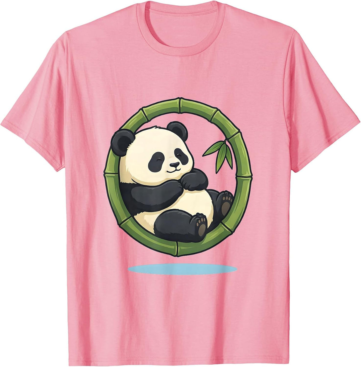 Round Kawaii Panda Cute Animal Lover Gift T-Shirt - Pink