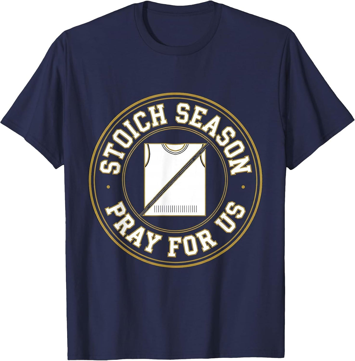 Men's Stoich Season, Pray For Us Funny Chemistry Science Student T-Shirt - Navy Blue