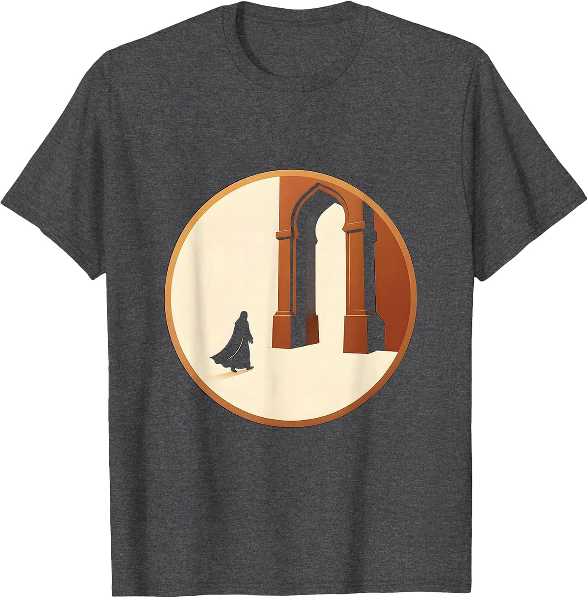 Rumi Celestial Gate Wanderer Spiritual Journey T-Shirt - Dark Heather Grey