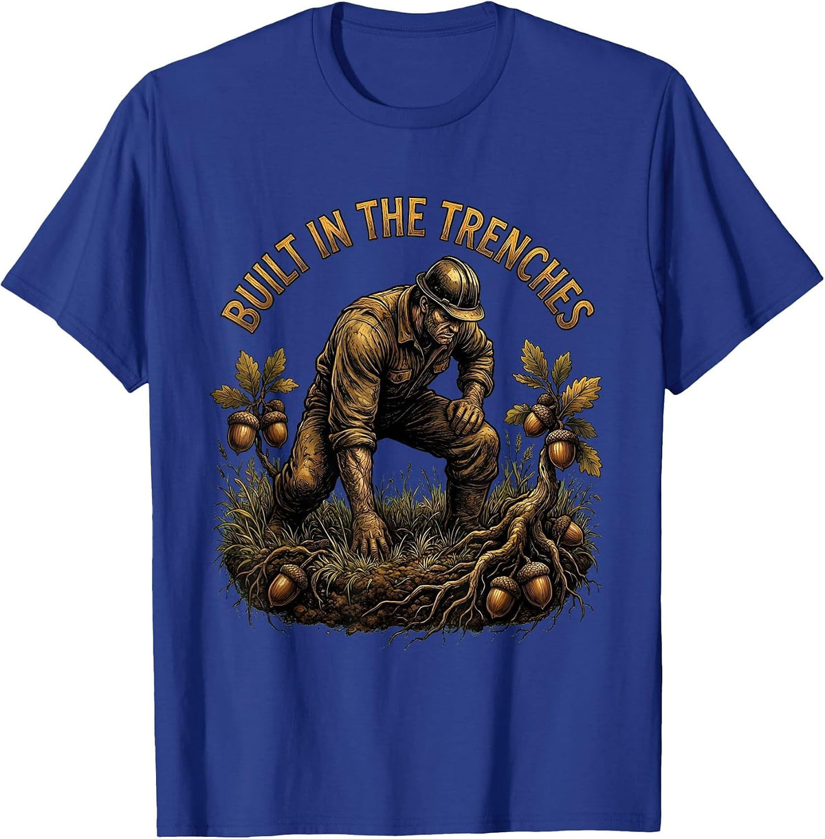Line Play Wins Championships Football Lineman Design T-Shirt - Royal Blue