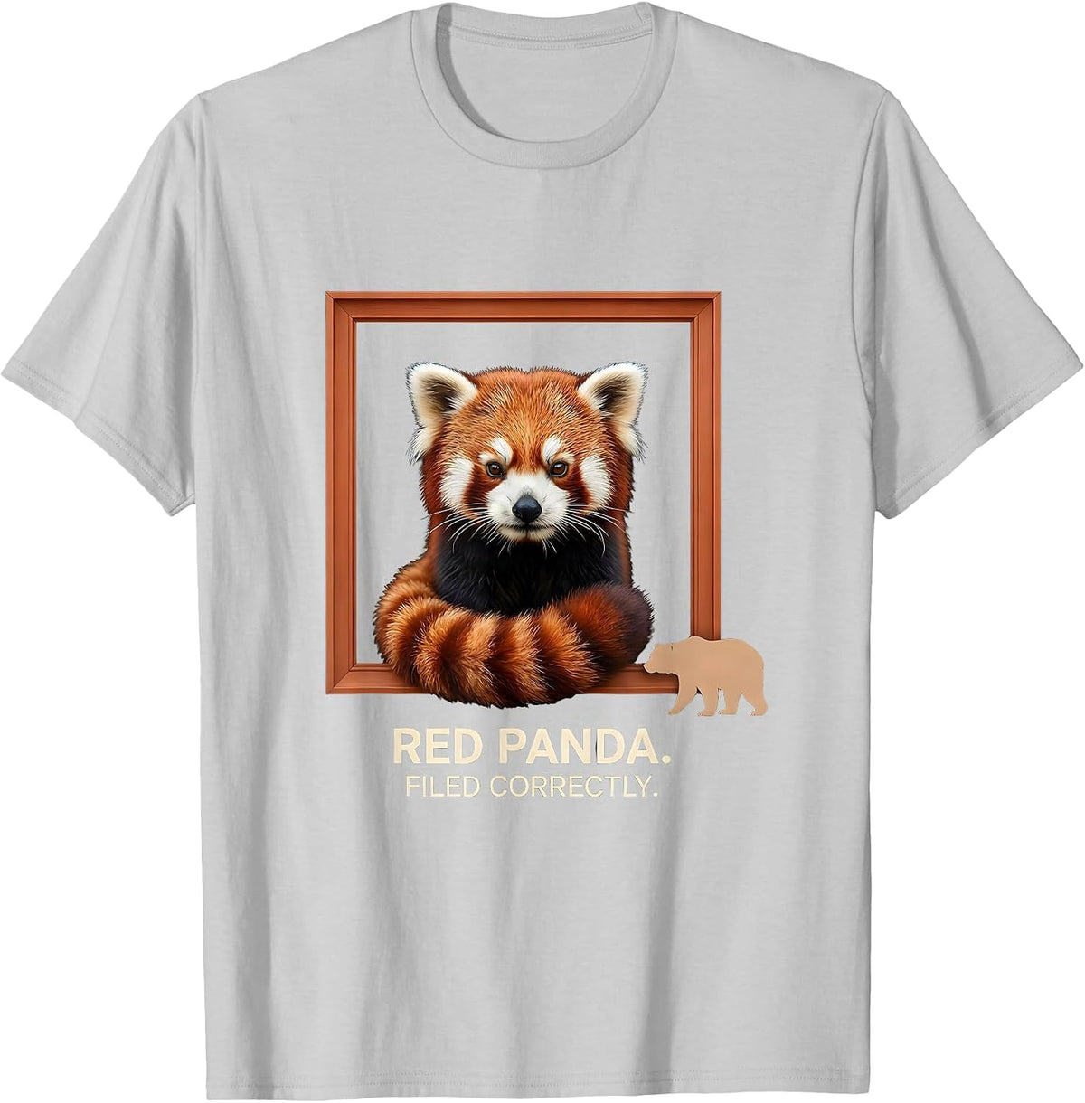 Men's Red Panda Filed Correctly Funny Panda Lover Animal Humor T-Shirt - Silver Grey