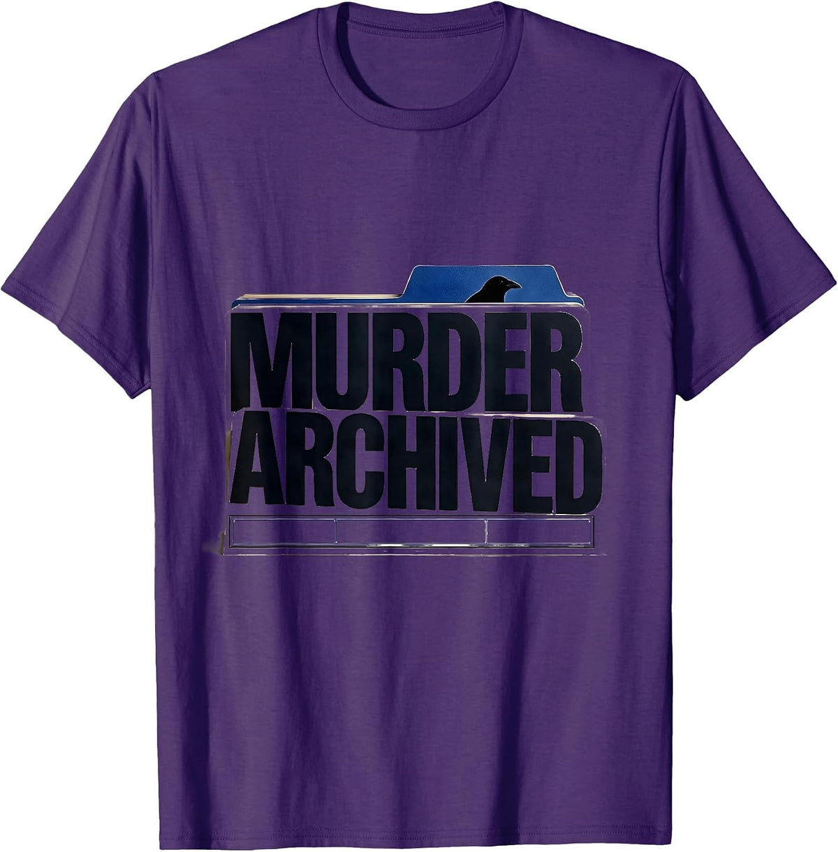 Murder Archived Dark Humor Crow Lover Bird Enthusiast T-Shirt - Purple