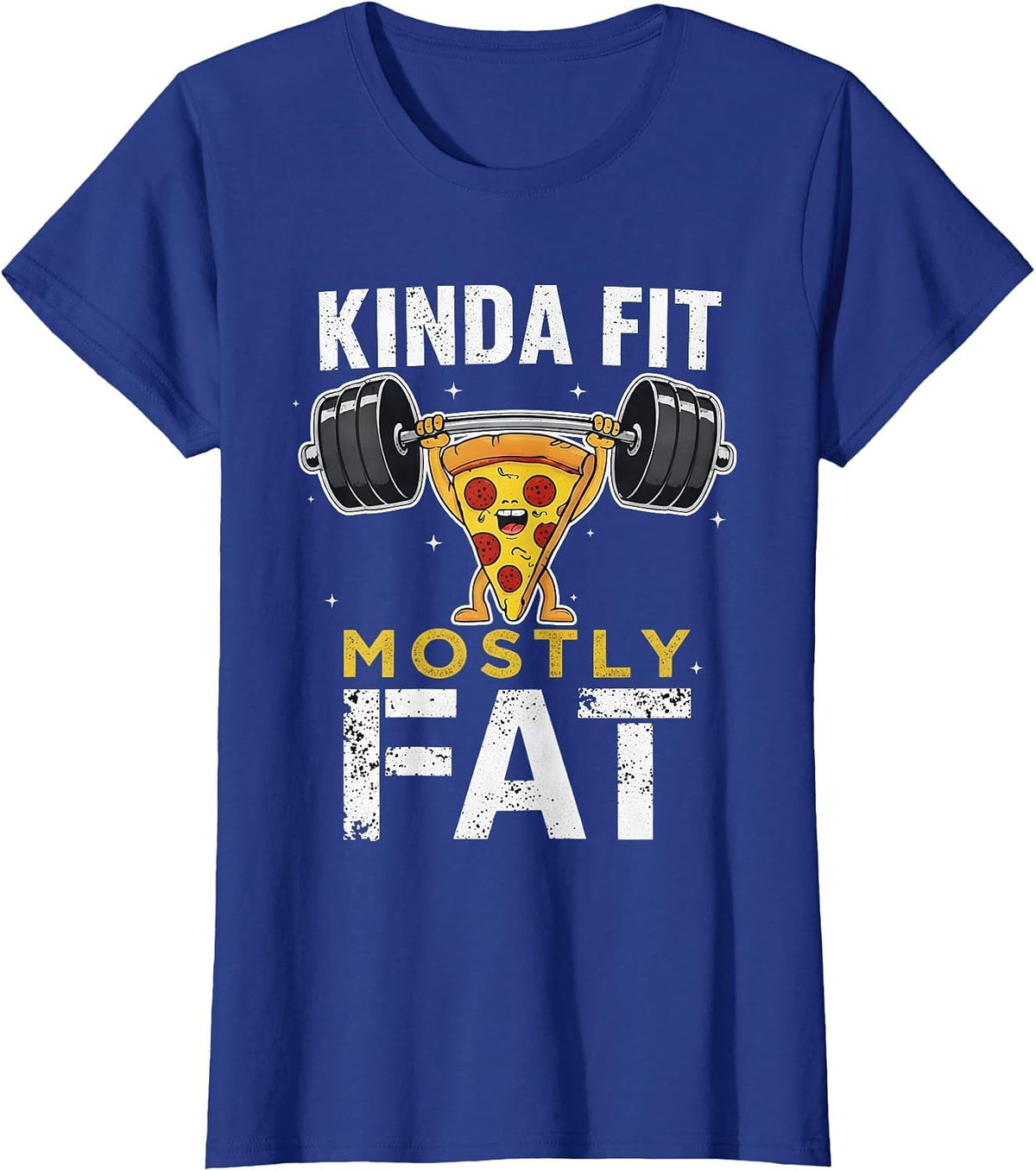 Kinda Fit Mostly Fat Funny Gym Workout Sarcastic Fitness Men T-Shirt - Royal Blue