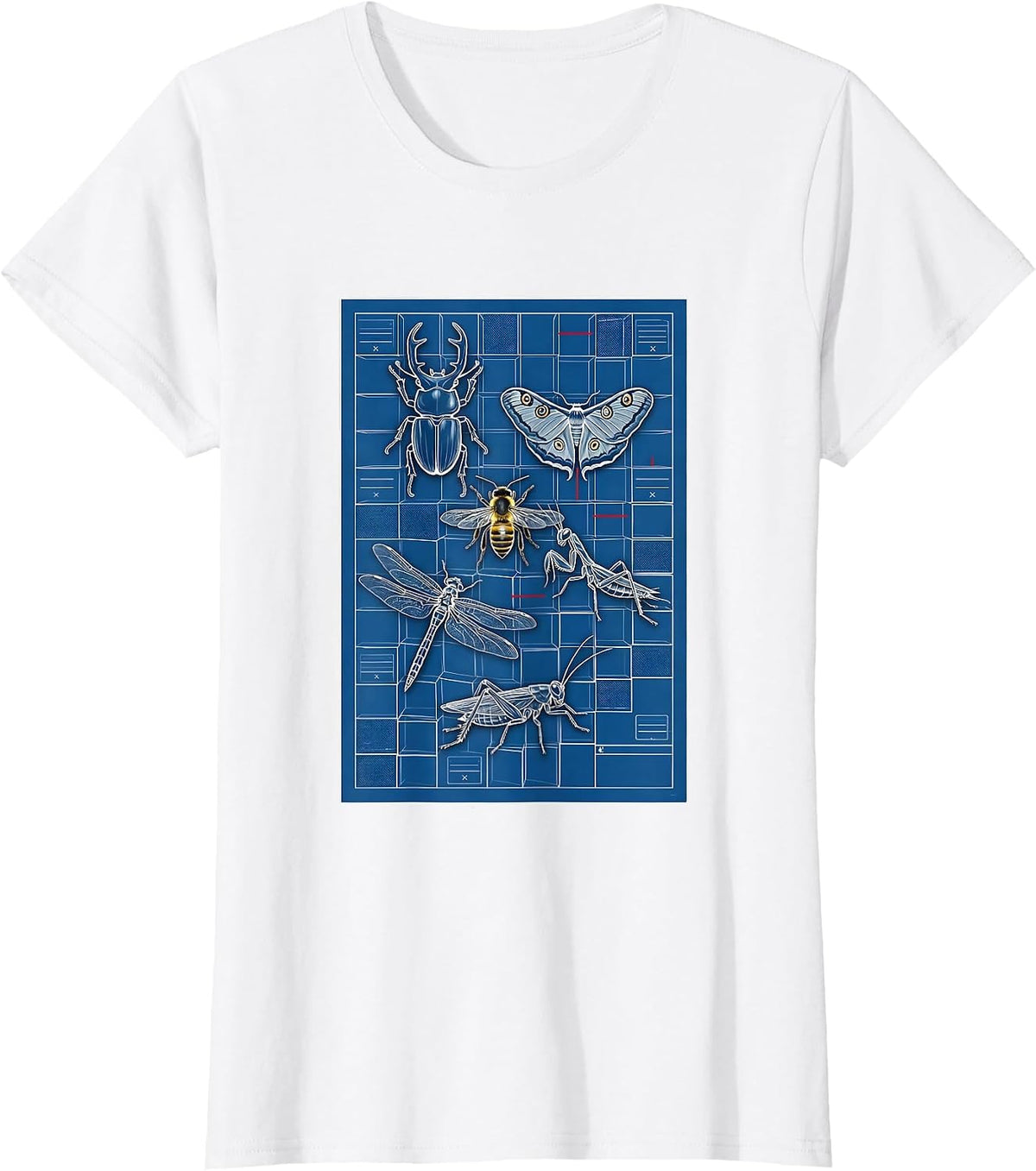Insect Specimen Chart Bug Collector Entomology Humor T-Shirt - White