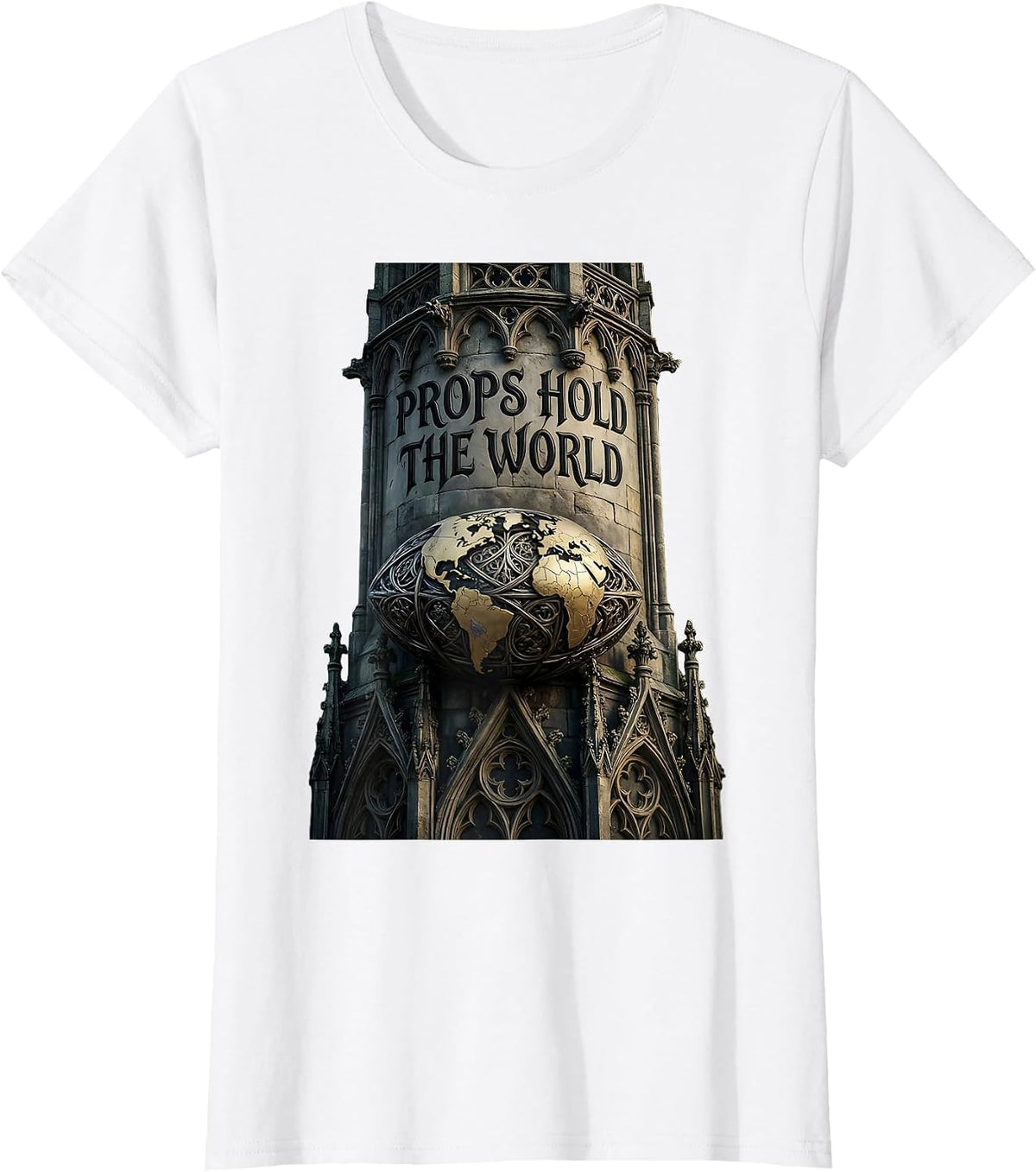 Women's Props Hold the World Rugby Graphic Design T-Shirt - White