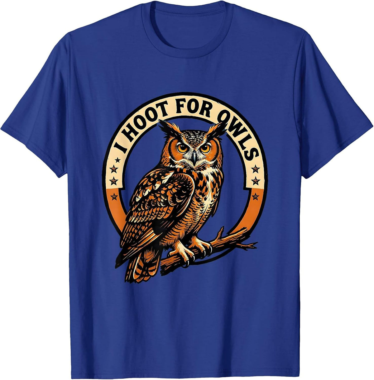Men's I Hoot For Owls Funny Owl Lover Birdwatcher Eco-Awareness T-Shirt - Royal Blue
