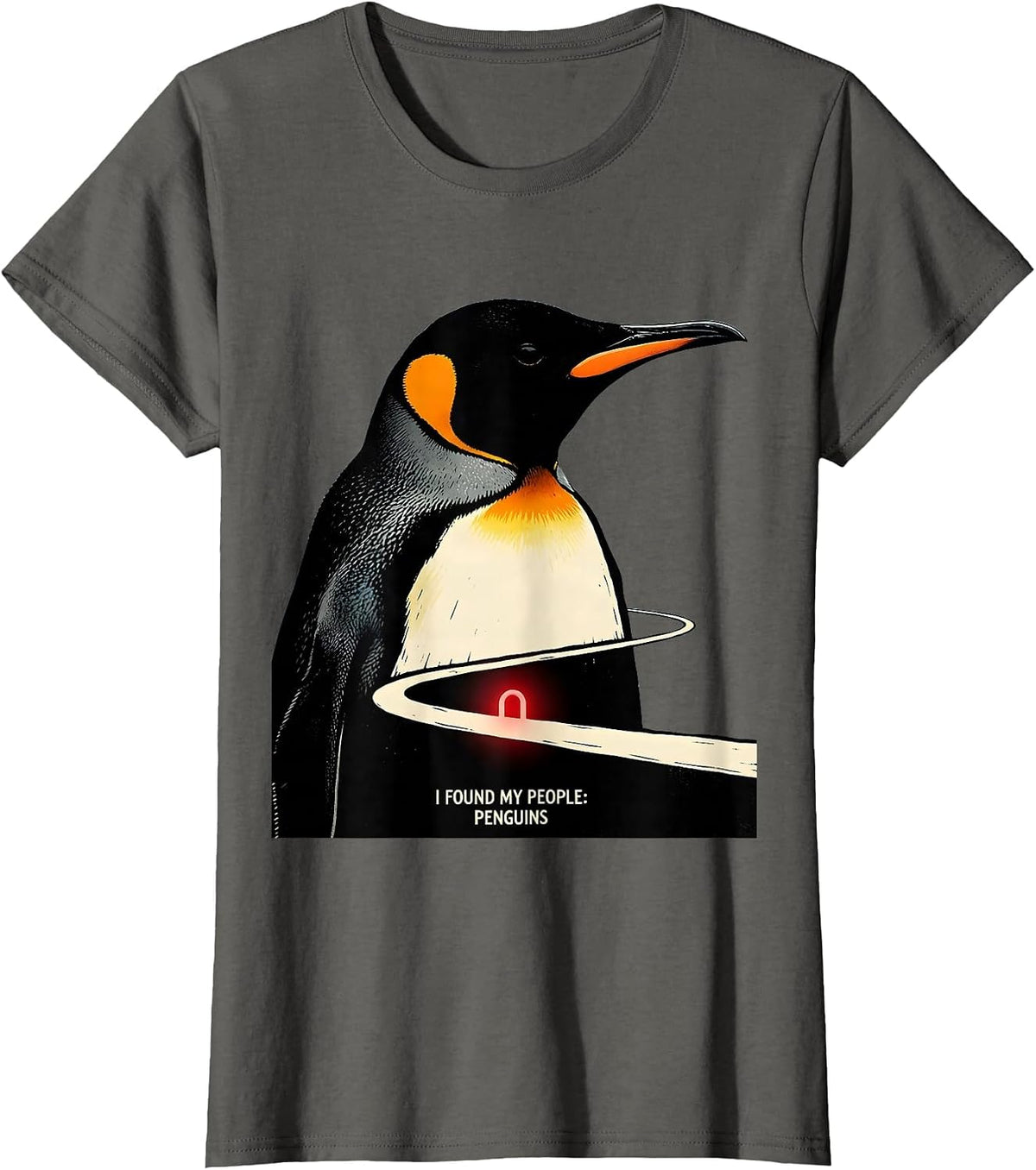 Women's I Found My People Penguins Funny Christmas Penguin Lover T-Shirt - Asphalt Grey