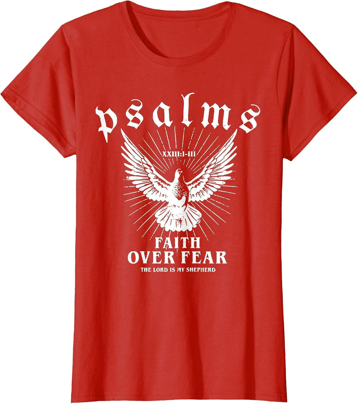 Psalms Faith Over Fear T-Shirt - Red