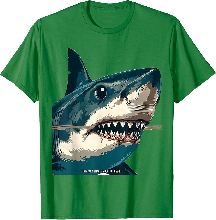 Men's This Is A Normal Amount Of Shark Funny Shark Lover Ocean T-Shirt - Kelly Green