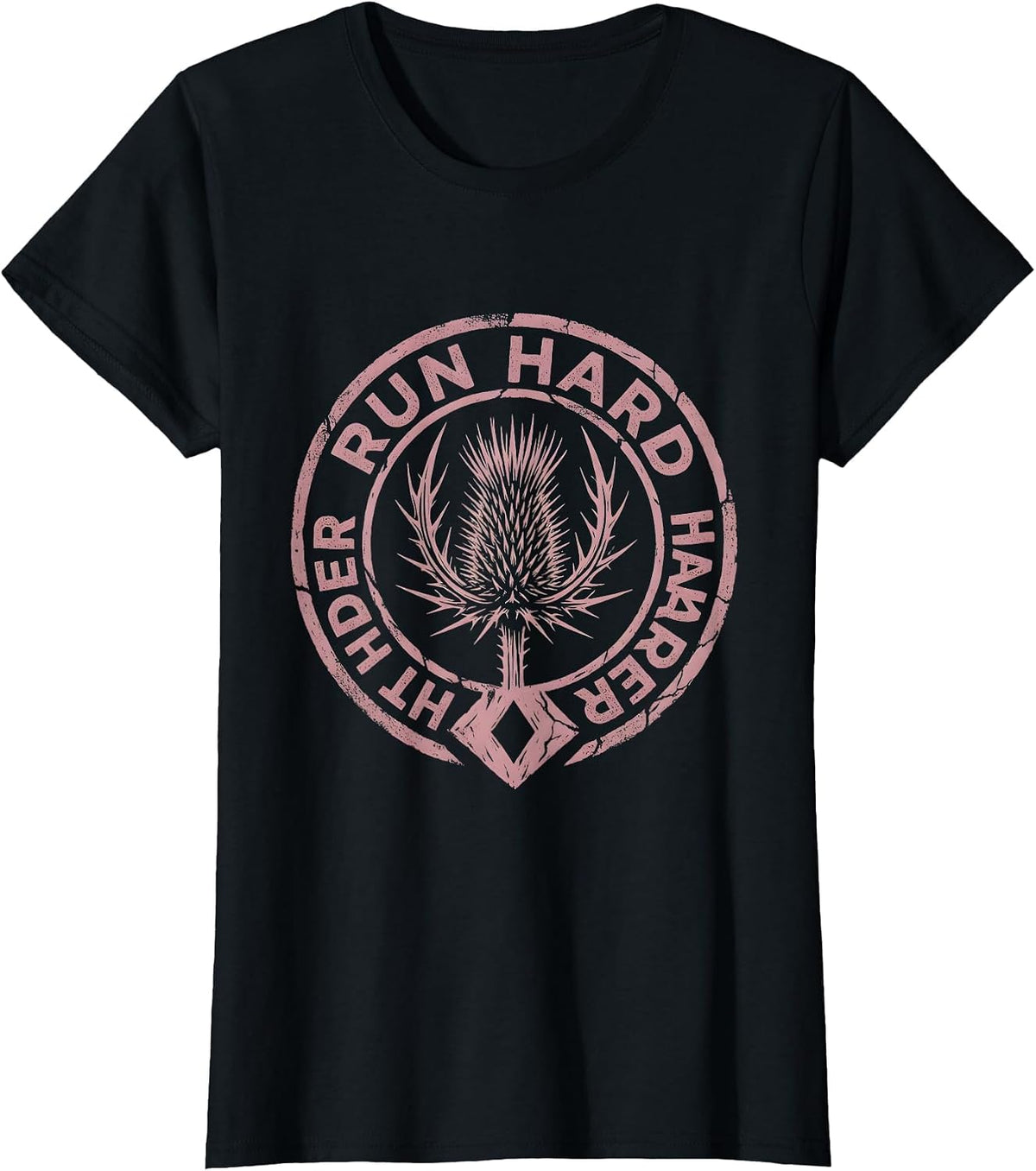 Run Hard Hit Harder Rugby Design T-Shirt - Black