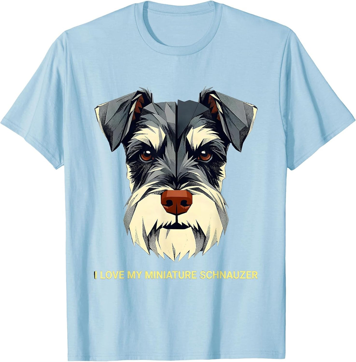 Men's I Love My Miniature Schnauzer Funny Dog Lover Gift T-Shirt - Baby Blue